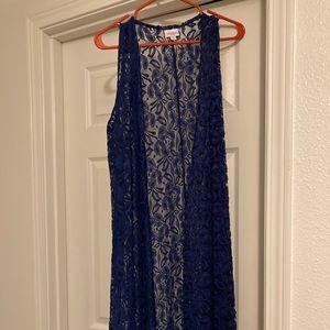 LuLaRoe Joy Navy Lace Duster Vest